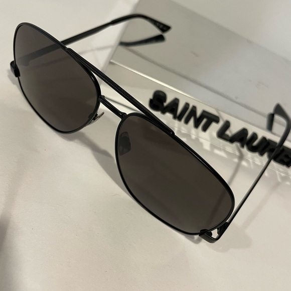 SAINT LAURENT SL 653 LEON-002 BLACK SUNGLASSES - Picture 2 of 10